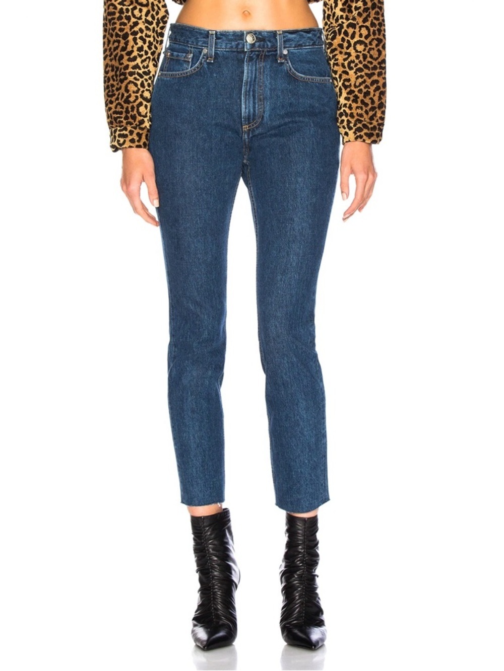 RAG & BONE Dark Stone Stretch Denim High Rise Skinny Jeans, Size 26 - Picture 2 of 15